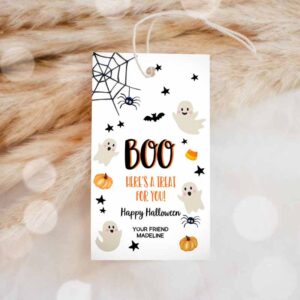 Halloween Invitation, Halloween Favor Tag, Boo Gift Tag Party, Trick Or Treat Invitation