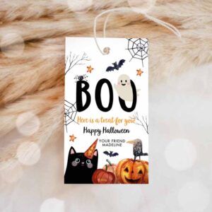 Halloween Invitation, Halloween Favor Tag, Boo Gift Tag Party, Trick Or Treat Invitation