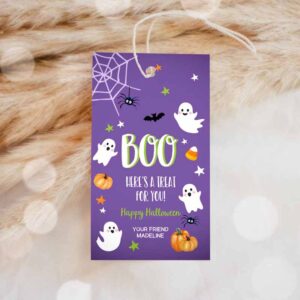 Halloween Invitation, Halloween Favor Tag, Boo Gift Tags Party, Trick Or Treat Invitation