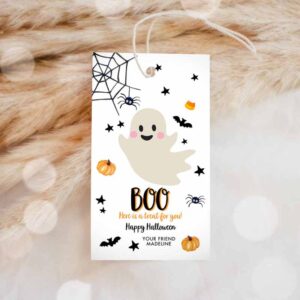 Halloween Invitation, Halloween Favor Tags, Boo Gift Tag Party, Trick Or Treat Invitation
