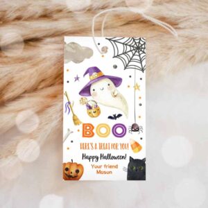 Halloween Invitation, Halloween Favor Tags, Boo Gift Tag Party, Trick Or Treat Invitation