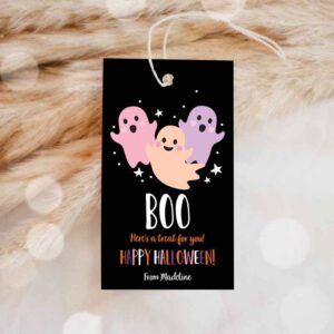 Halloween Invitation, Halloween Favor Tags, Boo Gift Tag Party, Trick Or Treat Invitation