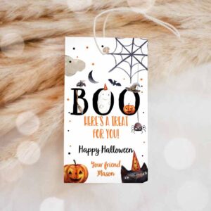 Halloween Invitation, Halloween Favor Tags, Boo Gift Tags Party, Trick Or Treat Invitation