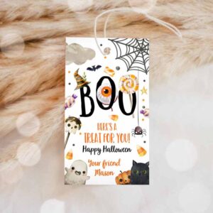 Halloween Invitation, Halloween Favor Tags, Boo Gift Tags Party, Trick Or Treat Invitation