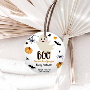 Halloween Invitation, Halloween Favor Tags, Boo Gift Tags, Trick Or Treat Sticker Invitation