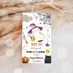 Tea Party Invitation, Halloween Favor Tags, Ghost Gift Tags, Fab-BOO-lous Teacher Appreciation Cute Ghost Invitation