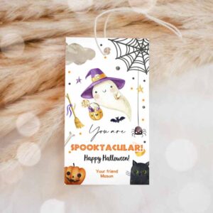 Spooktacular Invitation, Halloween Favor Tags, Ghost Gift Tags, You are Spooktacular Appreciation Cute Invitation