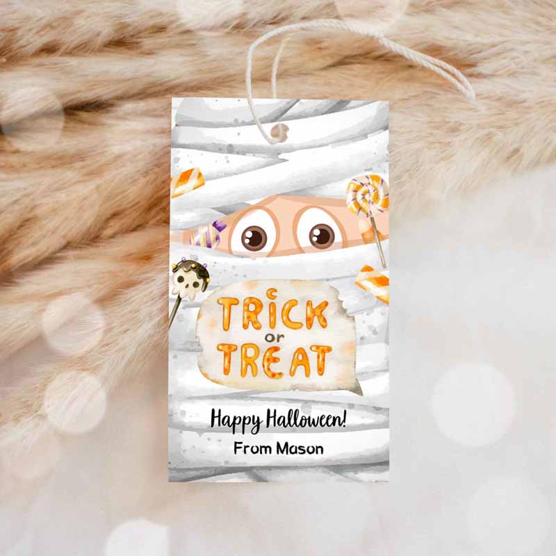 1 editable halloween favor tags mummy gift tags costume party trick or treat candy tags mummy treat tag download printable template corjl 0261 1