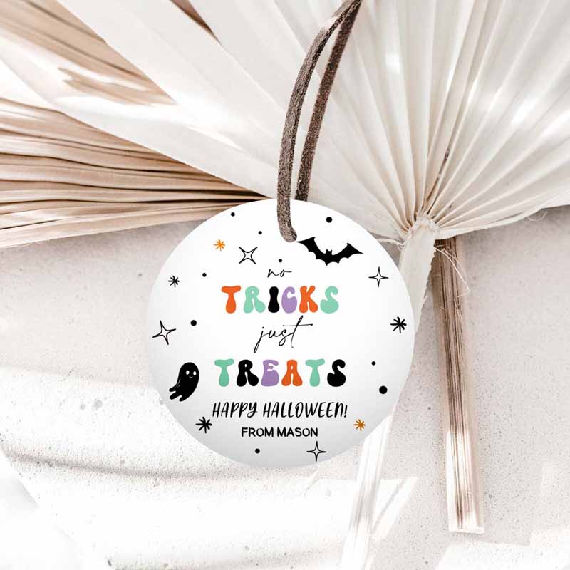1 editable halloween gift tag no tricks just treats halloween treat tag trick or treat favor tags kids download printable template corjl 0261 1