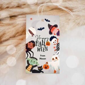 Halloween Invitation, Happy Halloween Gift Tag, Trick Or Treat Favor Tags, Ghost Treat Invitation