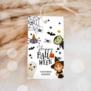 Halloween Invitation, Happy Halloween Gift Tags, Trick Or Treat Favor Tags, Ghost Treat Invitation