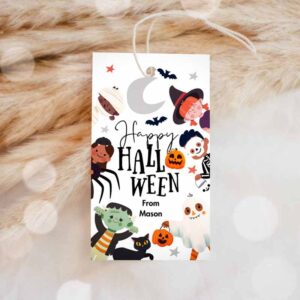 Halloween Invitation, Happy Halloween Gift Tags, Trick Or Treat Favor Tags, Ghost Treat Invitation
