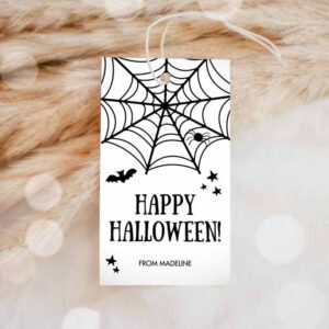 Halloween Invitation, Happy Halloween Gift Tags, Trick Or Treat Favor Tags, Spiderweb Treat Invitation