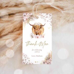 Holy Cow Invitation, Favor Tags Holy Cow I'm One Birthday Invitation