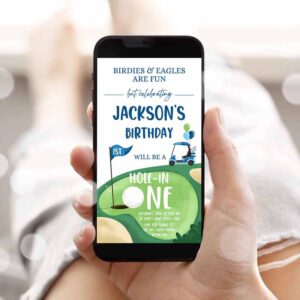 Golf Invitation, Hole in One Birthday, Evite Golf First Birthday, Birthday Par-tee Golf Invitation