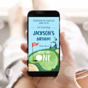 Golf Invitation, Hole in One Birthday Party, Evite Golf First Birthday, Par-tee Golf Invitation