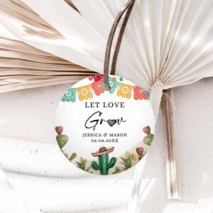 Fiesta Invitation, Let Love Grow Tags Fiesta Cactus Favor Tags Bridal Shower Invitation