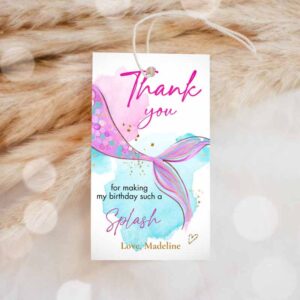 Under The Sea Invitation, Mermaid Birthday, Favor Tag, Under The Sea Thank you tags Mermaid Invitation
