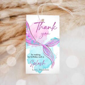 Under The Sea Invitation, Mermaid Birthday, Favor Tags, Under The Sea Thank You Mermaid Party Invitation