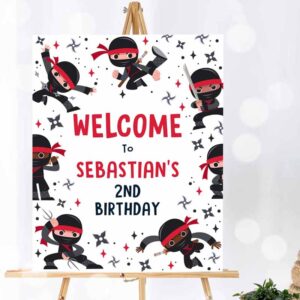 Ninja Invitation, Welcome Sign Karate Birthday, Welcome Sign Warrior Birthday Party, Martial Arts Ninja Party Invitation