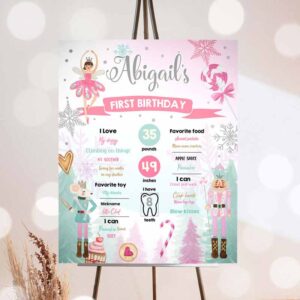 Nutcracker Invitation, Nutcracker Birthday, Milestone Sign Girl First Birthday Invitation