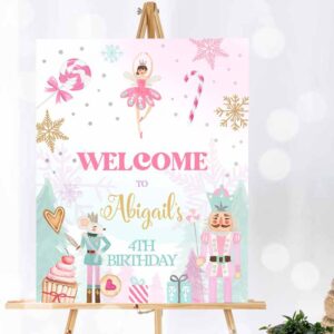 Winter Invitation, Nutcracker Birthday, Welcome Sign Winter Birthday, Girl Land of Sweets Christmas Invitation