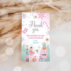 Sweet One Invitation, Nutcracker Favor Tag, Nutcracker Birthday, Favor Tag, Land of Sweets Thank Invitation