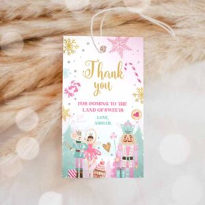 Sweet One Invitation, Nutcracker Favor Tag, Nutcracker Birthday, Land of Sweets Thank You Tag Invitation