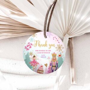 Sweet One Invitation, Nutcracker Favor Tags, Nutcracker Birthday, Land of Sweets Thank You Tag Invitation