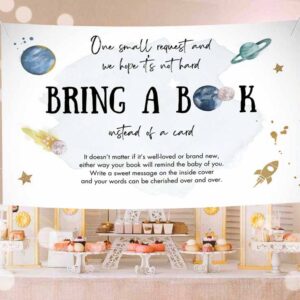 Outer Space Invitation, Outer Space Astronaut Bring a Book Card Baby Shower Space Galaxy Invitation
