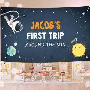 Outer Space Invitation, Outer Space Backdrop Banner Astronaut Birthday, Boy First Birthday, Trip Around the Invitation