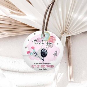 Outer Space Invitation, Outer Space Favor Tags, Astronaut Birthday, Thank You Sticker Girl Space Invitation