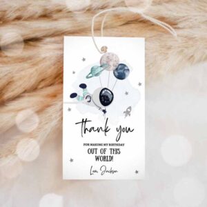 Outer Space Invitation, Outer Space Favor Tags, Astronaut Birthday, Thank you Label Galaxy Gift Invitation