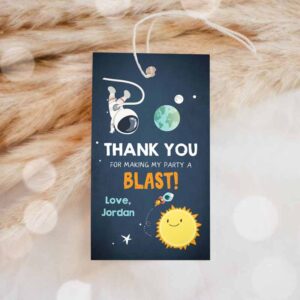 Outer Space Invitation, Outer Space Favor Tags, Space Birthday, Thank you tags Label Rocket Invitation