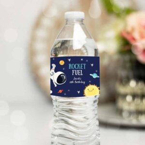 Outer Space Invitation, Outer Space Water Bottle Labels, Rocket Fuel Labels Boy Space Birthday Invitation