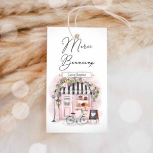 Paris Invitation, Paris Birthday, Favor Tag, Merci Beaucoup French Patisserie Parisian Cafe French Invitation