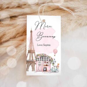 Paris Invitation, Paris Birthday, Favor Tags, Merci Beaucoup French Patisserie Parisian Cafe French Invitation