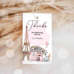 Paris Invitation, Paris Birthday Party, Favor Tag, French Patisserie Parisian Cafe French Baby Invitation