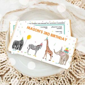 Party Animal Invitation, Party Animals Candy Bar Wrapper Safari Animals Birthday, Chocolate Bar Wrapper Invitation