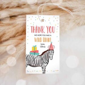 Wild One Invitation, Party Animals Favor Tags, Wild One Animals Thank You Tags Safari Invitation