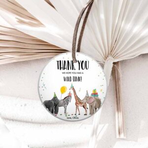 Wild One Invitation, Party Animals Favor Tags, Wild One Animals Thank you tag Safari Invitation