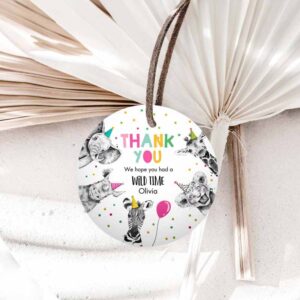 Wild One Invitation, Party Animals Favor Tags, Wild One Animals Thank you tag Safari Invitation