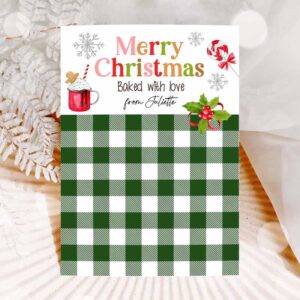 Christmas Invitation, Personalized Cookie Card Merry Christmas Cookie Card Gift Tag, Mini Cookie Invitation