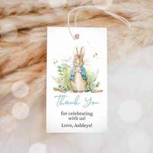 Bunny Invitation, Peter Rabbit Baby Shower Favor Tag, Bunny Thank you Tags Gender Invitation