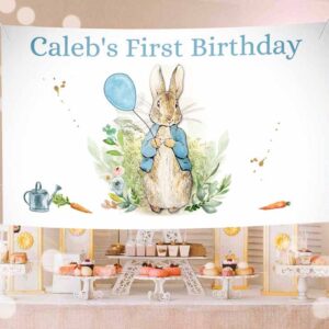 Bunny Invitation, Peter Rabbit Backdrop Banner Bunny Birthday, Boy Bunny Birthday, Spring Watercolor Invitation