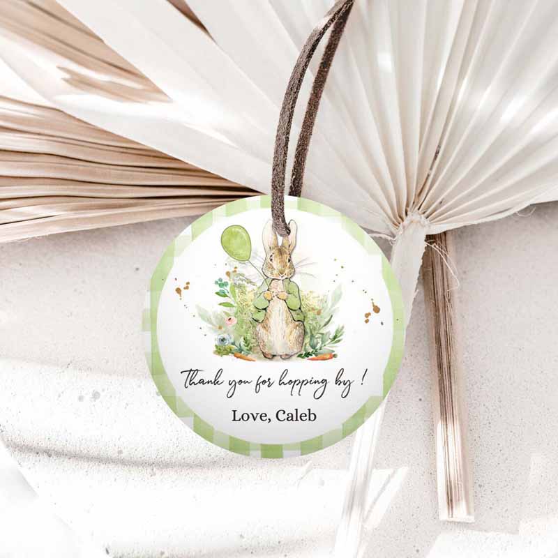 1 editable peter rabbit favor tags bunny thank you tags round boy birthday labels thanks hopping by printable download corjl template 0351 1