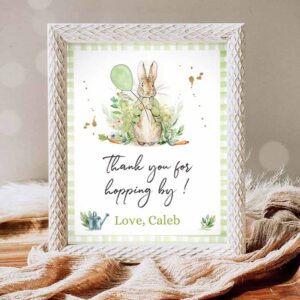 Rabbit Invitation, Peter Rabbit Thank You Sign Birthday, Baby Shower Thank You Invitation