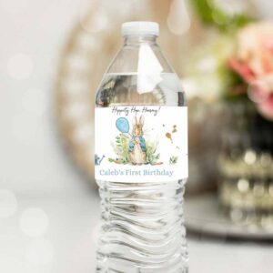 Bunny Invitation, Peter Rabbit Water Bottle Label Peter Rabbit Party Decor Bunny Birthday Invitation
