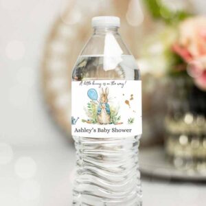 Bunny Invitation, Peter Rabbit Water Bottle Labels, Peter Rabbit Party Decor Bunny Baby Invitation