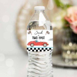 Racing Car Invitation, Race Car Water Bottle Label Race Car Birthday Party, Fuel Racing Invitation